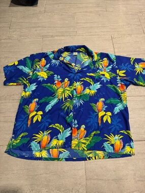 Hawaiian Cruise Short Sleeve Button Down Beach Summer Shirt Toucan Jungle 2XL